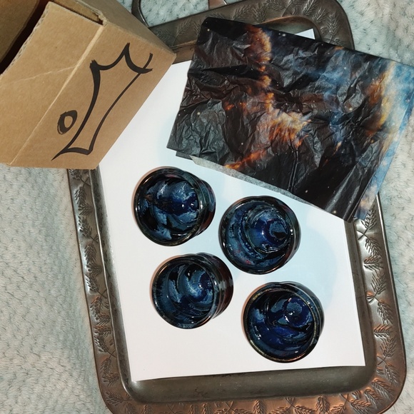 Joel Cherrico Pottery Cosmic Espresso Shot glasses set of 4 - Picture 3 of 13